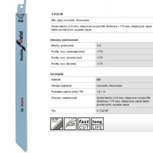 BOSCH S1122BF – brzeszczot voor schablonenslijpapparaat