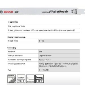 BOSCH S1125VFR - bimetallic zaagblad